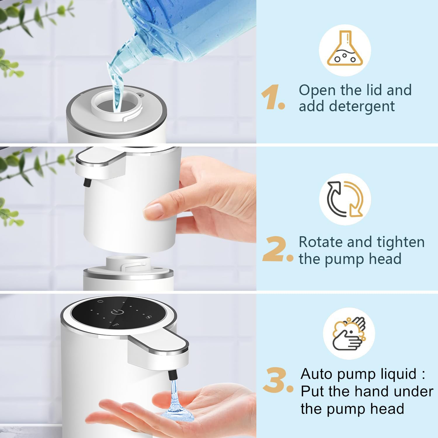 Automatic Liquid Soap Dispenser Bathroom Kitchen Dish Liquid Body Shampoo Shower Gel Hand Free Liquid