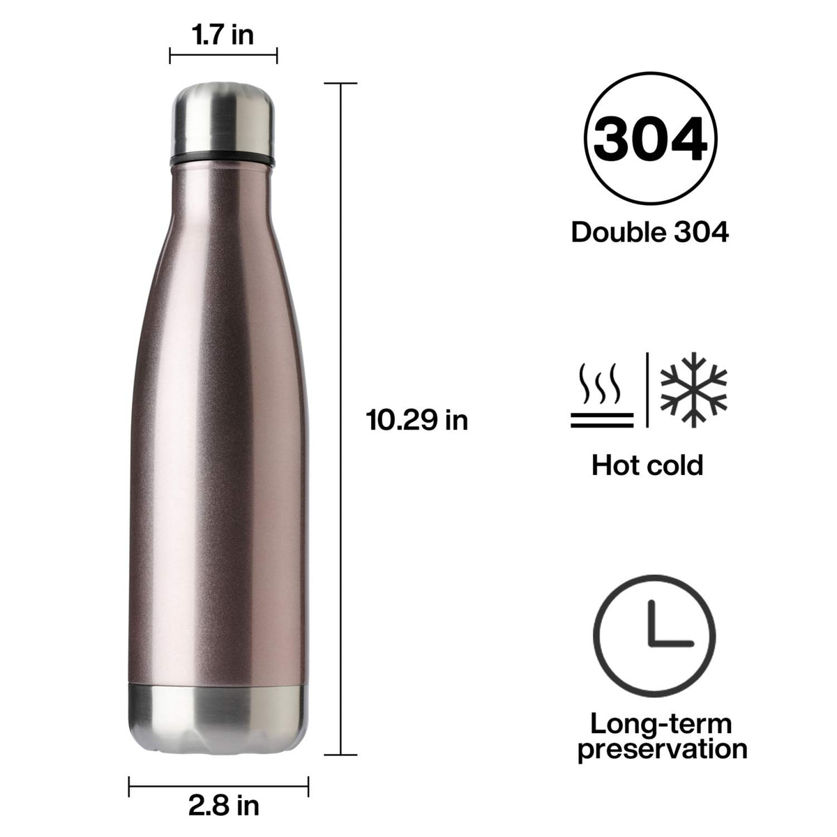 17oz Sport Water Bottle 4 Pack Vacuum Insulated Stainless Steel Leak
