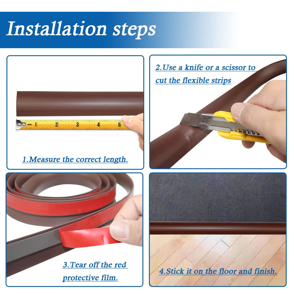 Carpet Transition Strip Self Adhesive Floor Transition Strip (10 Foot)