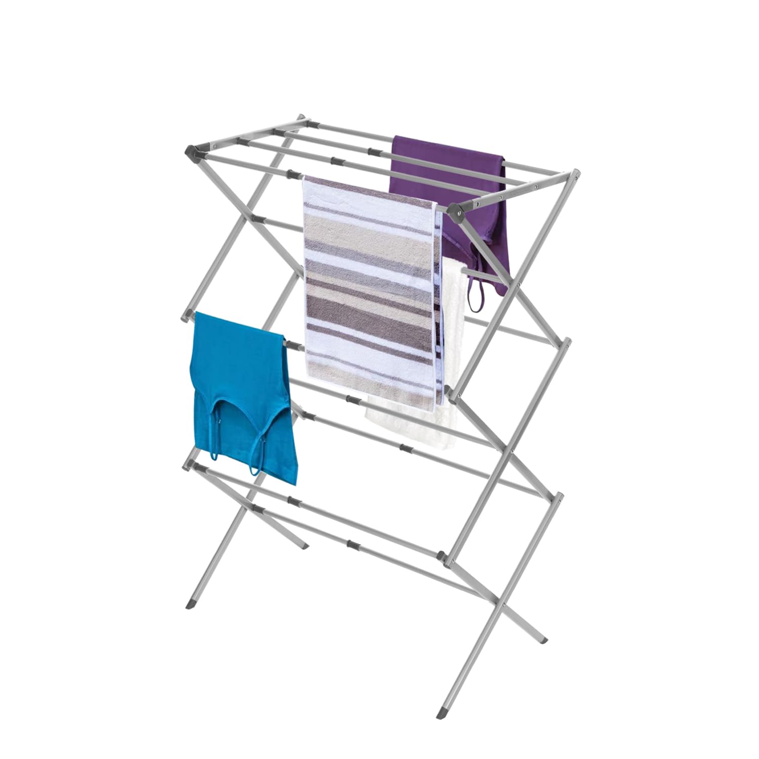 3 Tier Expandable Collapsing Foldable Laundry Rack for Air Drying Clothing