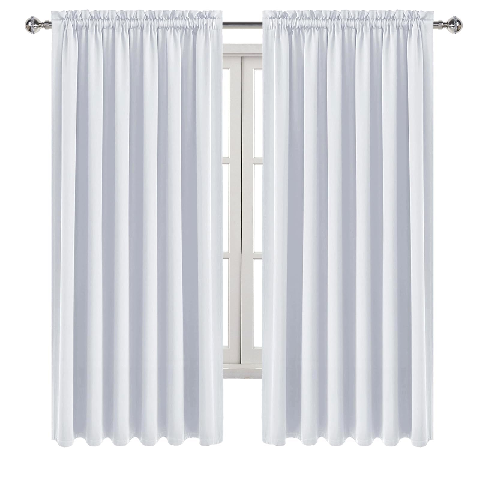 Wide Blackout Curtains for Living Room 70 x 72 Inch Long 2 Panels (2 Count)