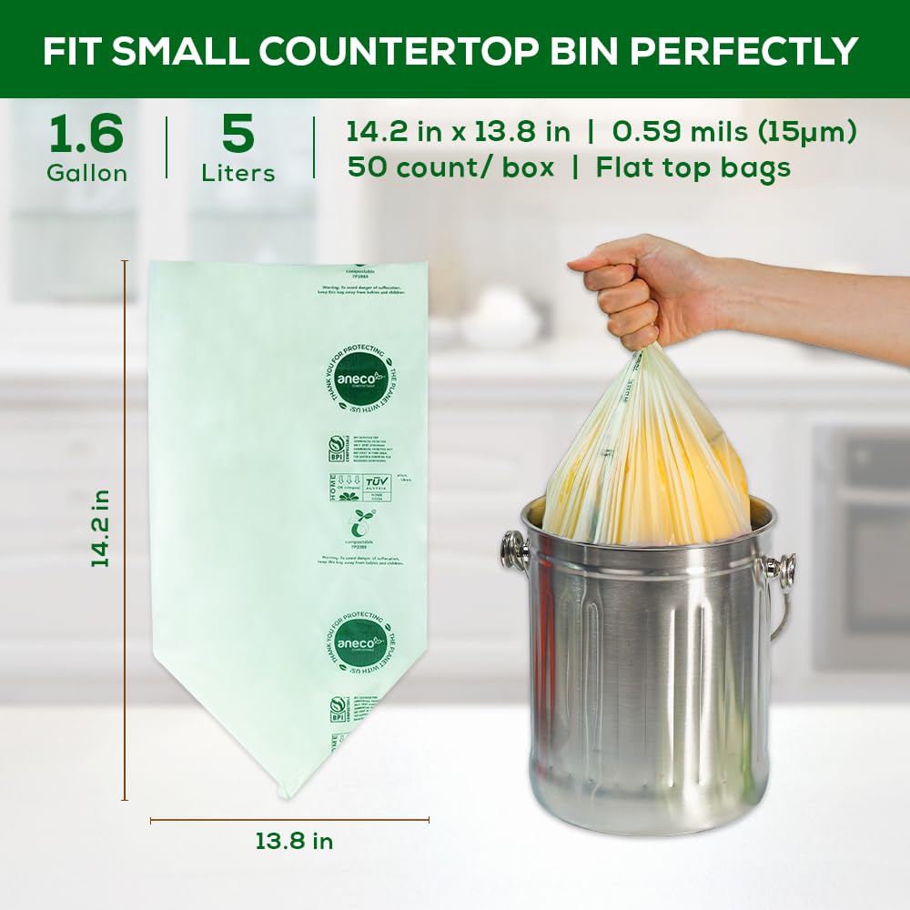 100% Home Compostable Food Waste Bags (50 Count)