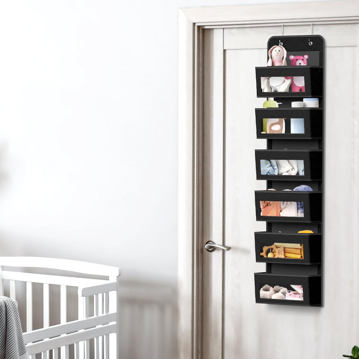 6 Clear Window Pocket Over Door Hanging Organizer