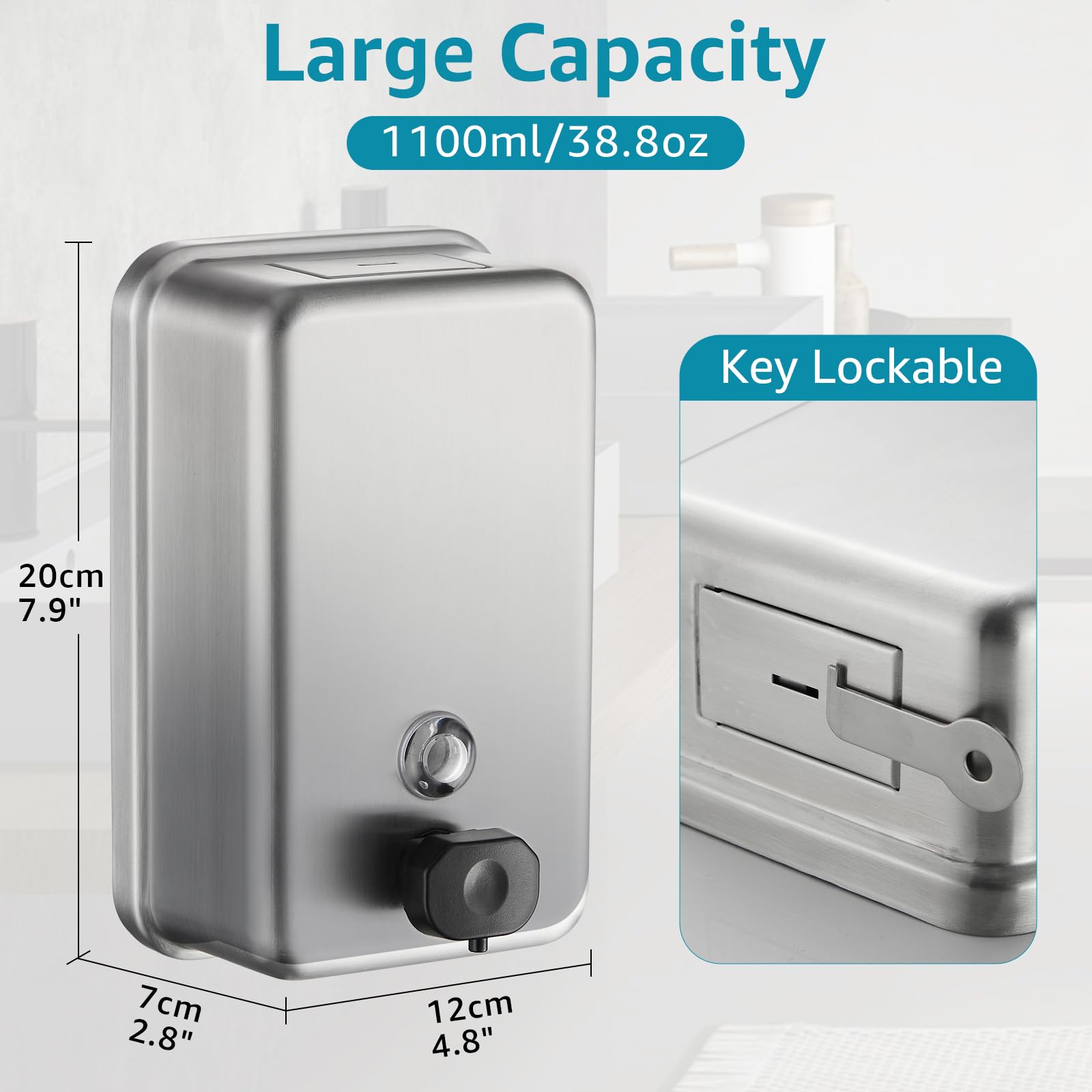 Commercial Wall Mount Soap Dispenser (2 Count)