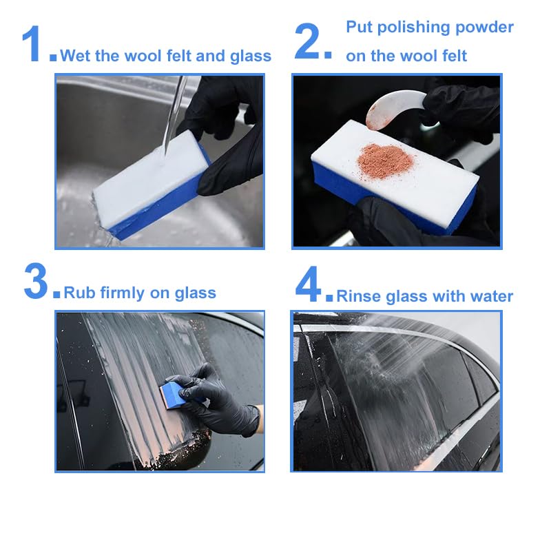 Cerium Oxide Glass Polishing Kit for Car Windows & Headlights