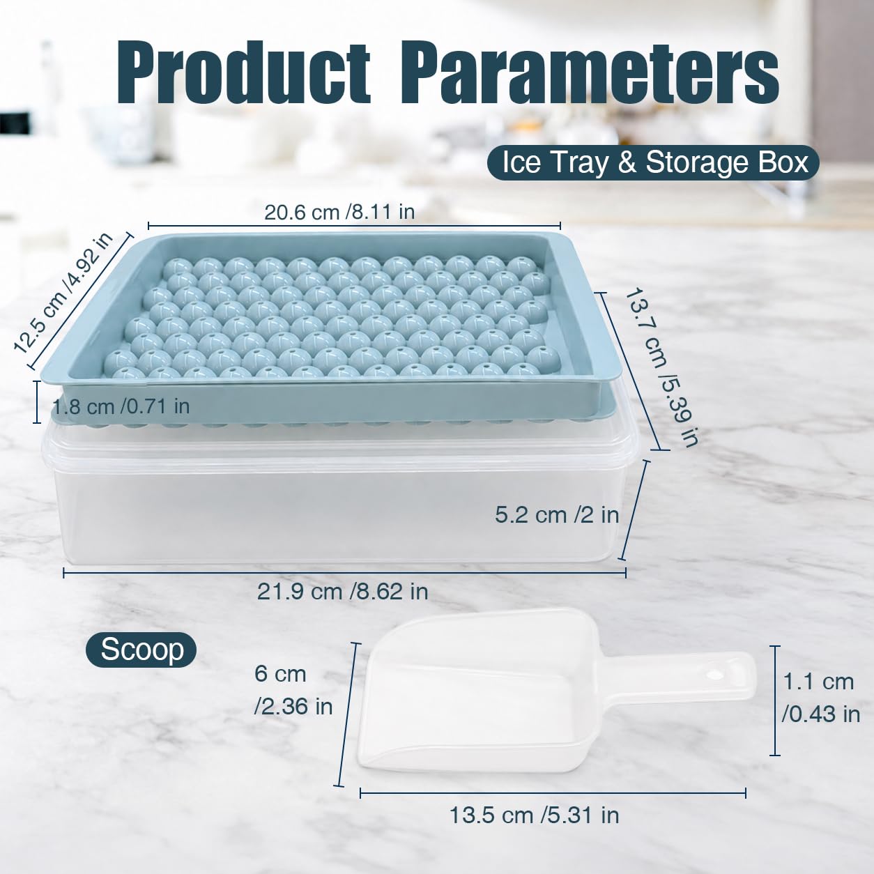 Mini Ice Cube Trays for Freezer with Lid (2 Count)