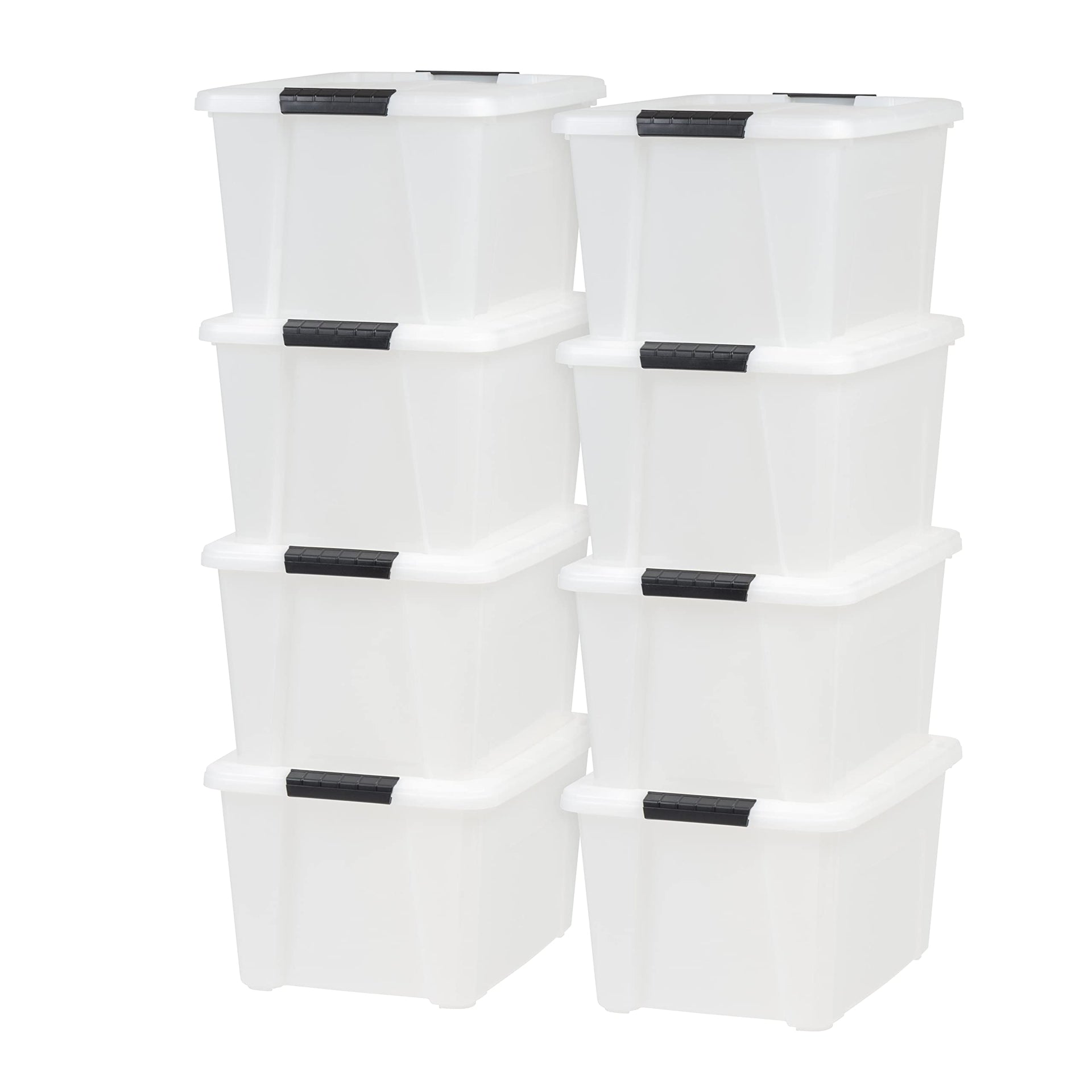 33 Qt Stackable Plastic Storage Bins with Lids (8 Count)