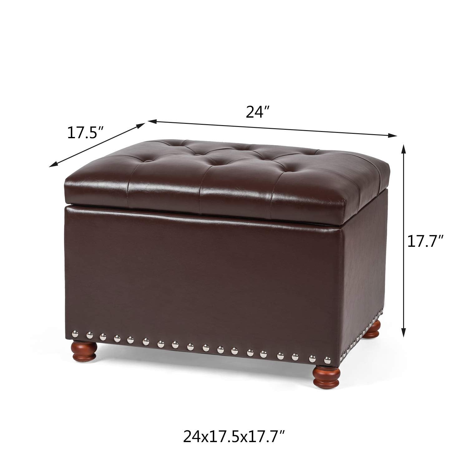 Leather Ottoman with Storage