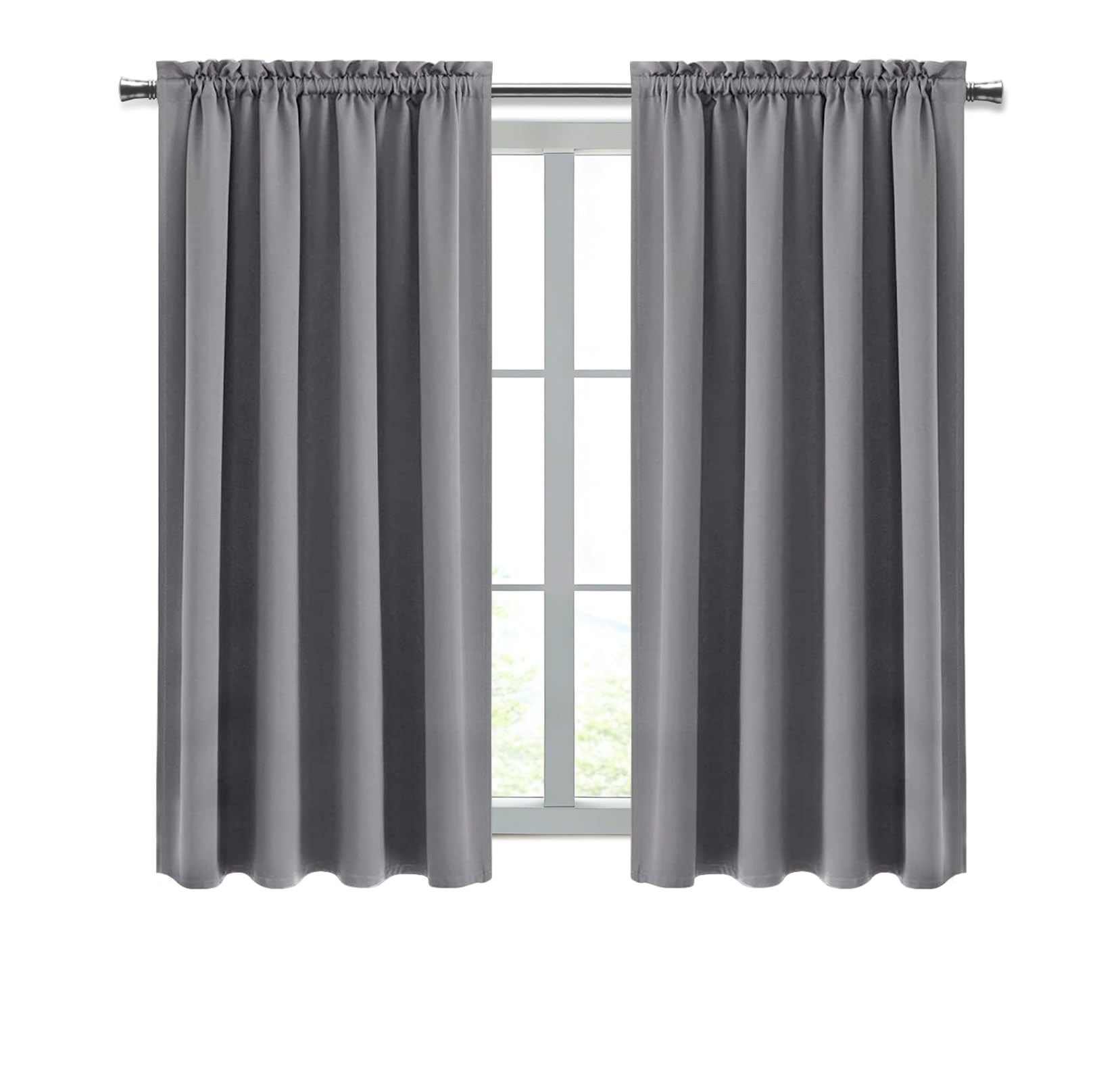 Blackout Curtains for Bedroom Living Room 42 x 54 Inch Long Grey