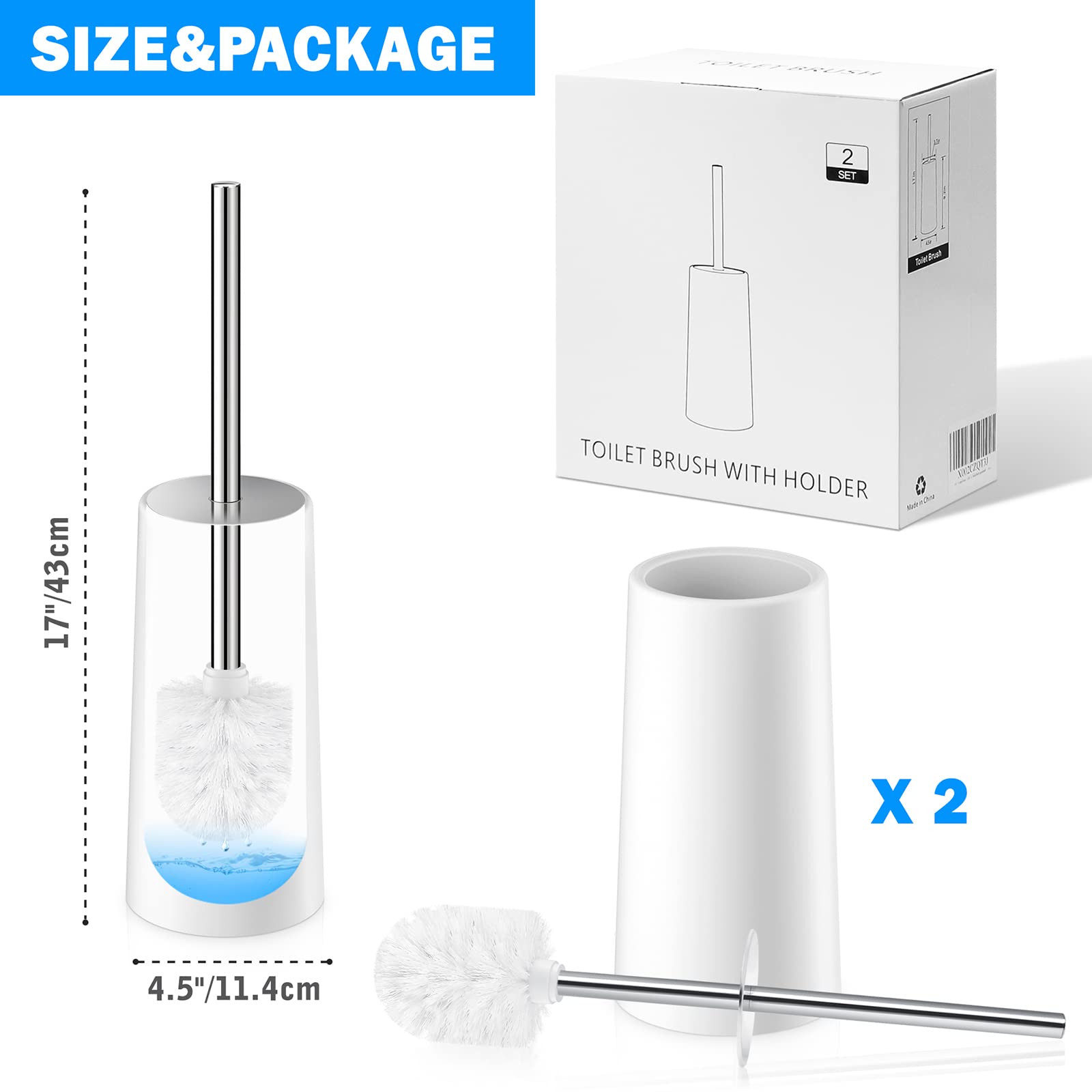 Toilet Brush and Holder (2 Count)