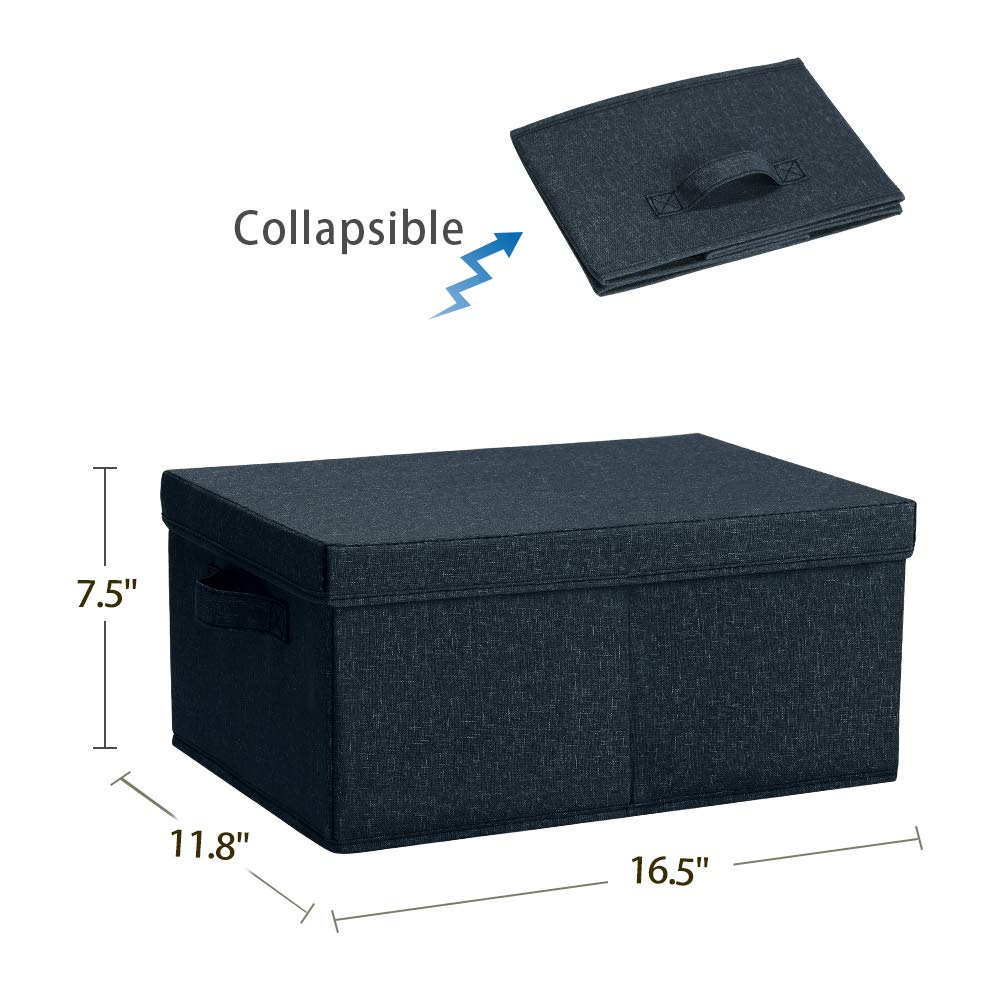 Linen Foldable Storage Bins with Lids (2 Count)