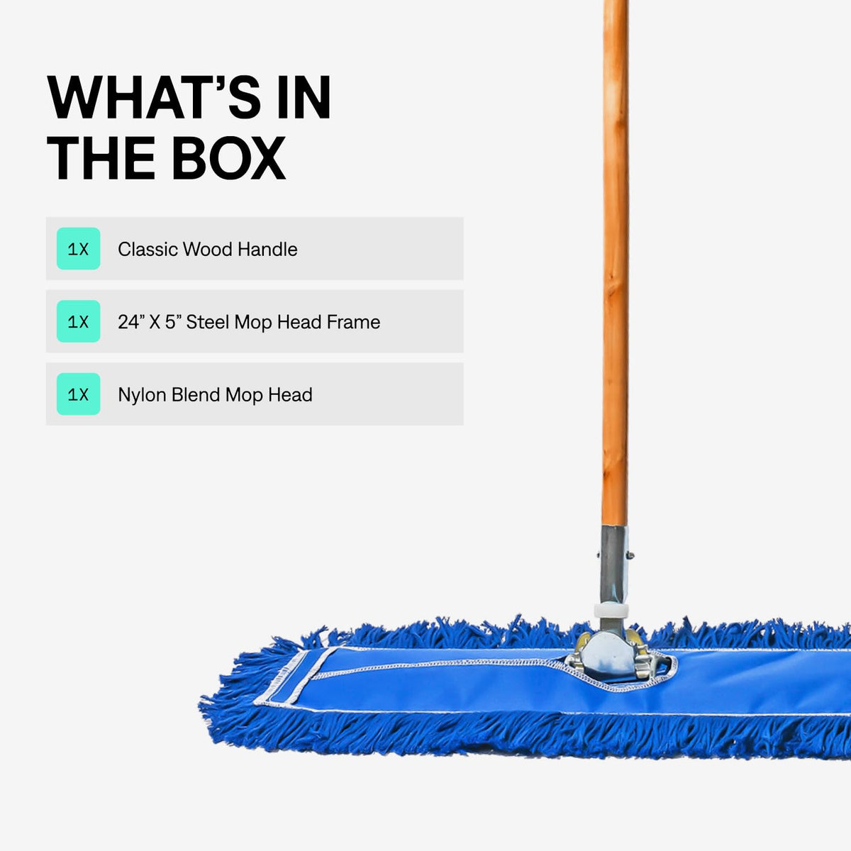 24 Inch Blue Commercial Dust Mop & Floor Sweeper