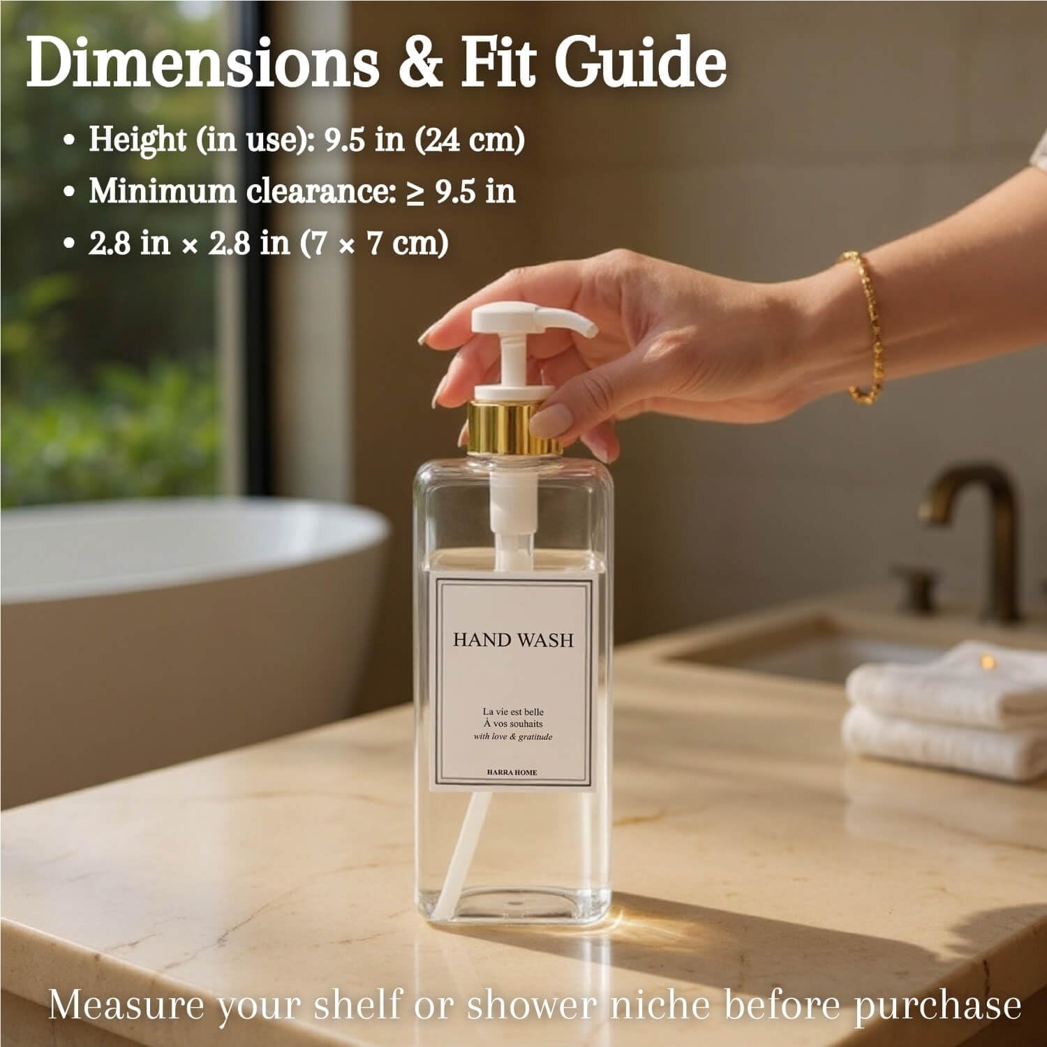 Modern Gold Design Shampoo and Conditioner Dispenser (3 Count)