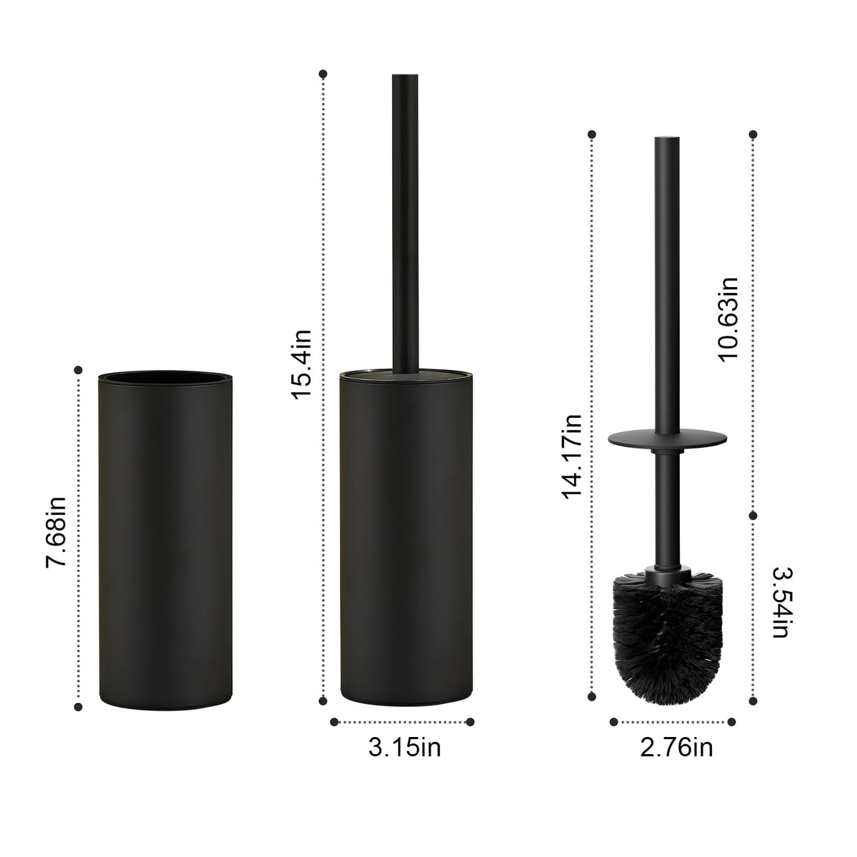 304 Stainless Steel Toilet Bowl Cleaner Brush and Holder Set