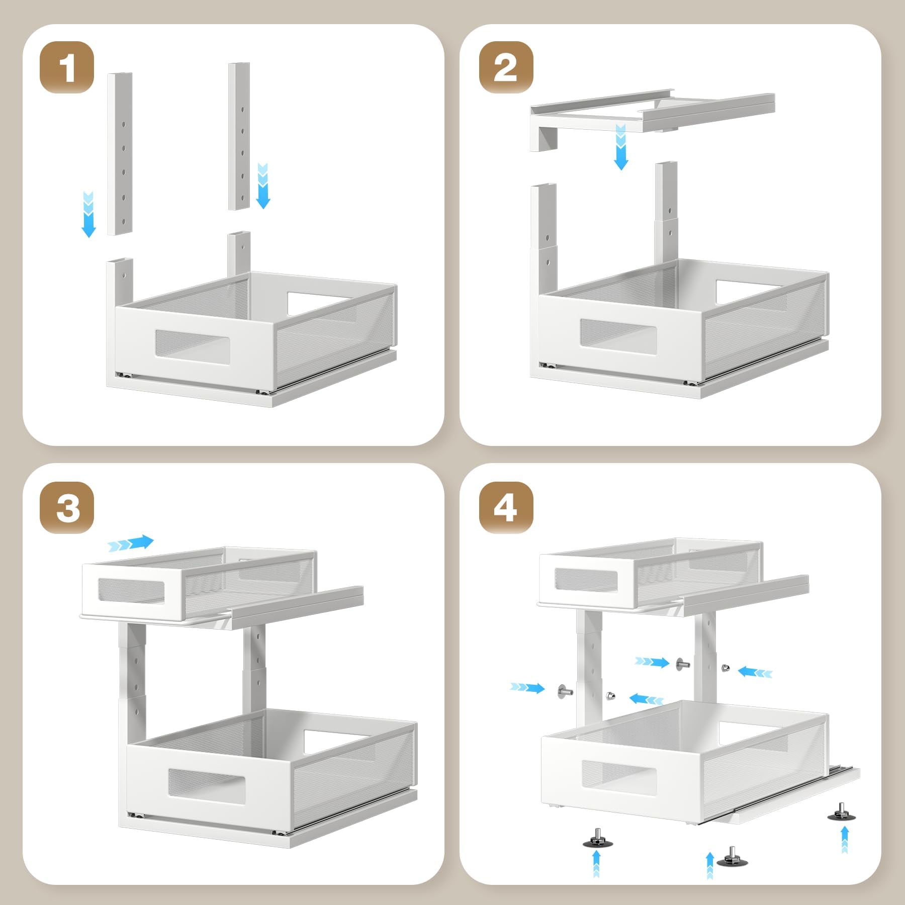 2 Pack Under Sink Organizer With Next (2 Count)