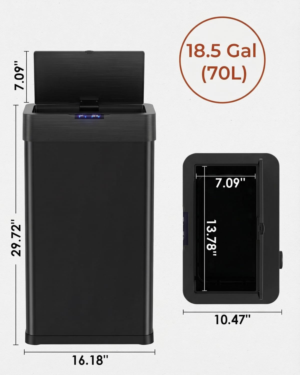 18.5 Gallon Motion Sensor Trash Can