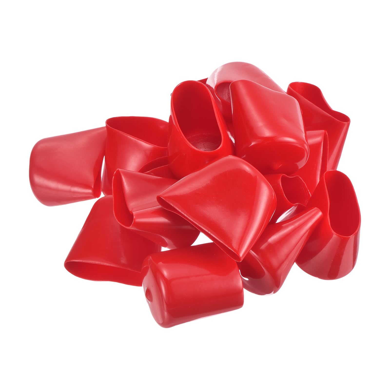 20pcs Rubber End Caps 37mm ID Vinyl Round Tube Bolt Cap Cover Thread Protectors Red