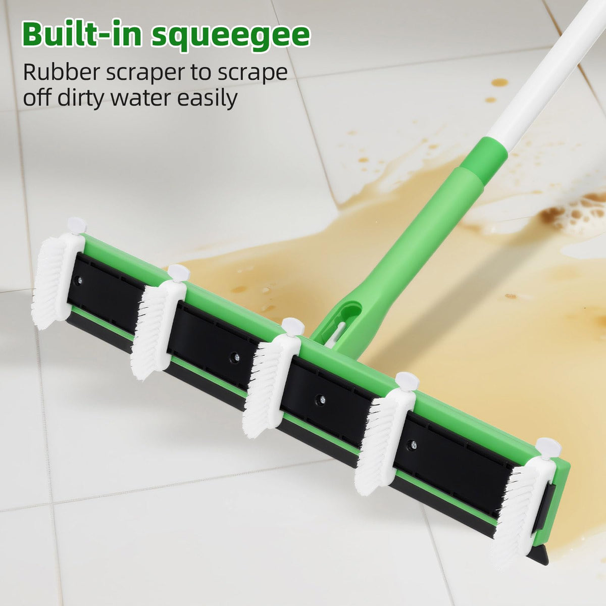 Grout Cleaner Brush with 66'' Long Handle Stiff Bristle Multi