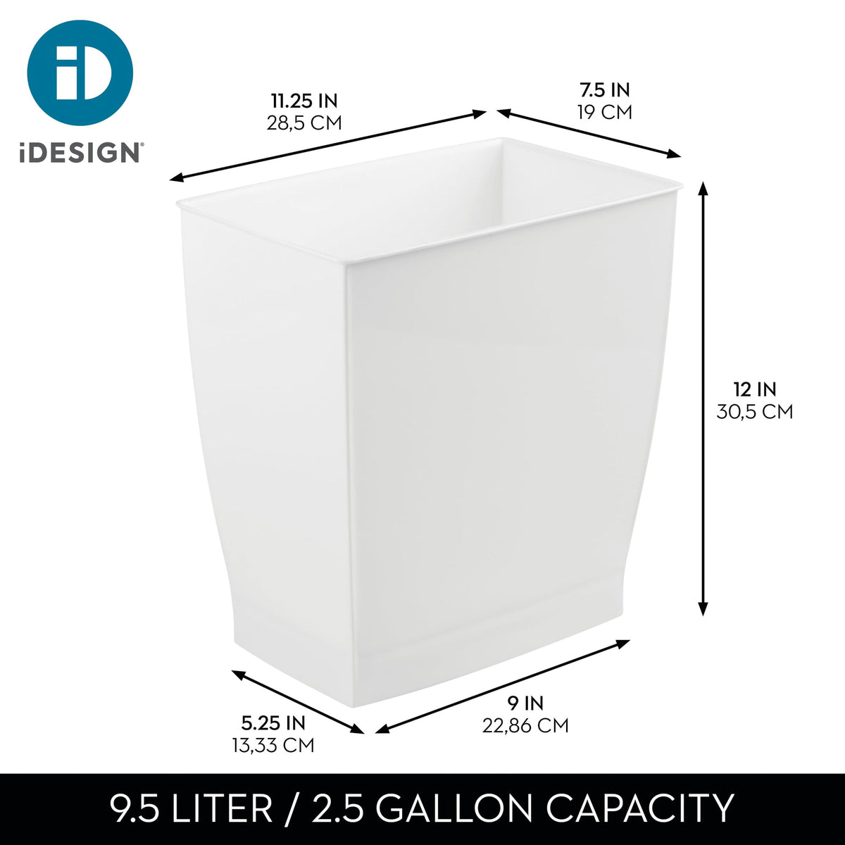 Small Plastic Bathroom Trash Can (2 Count)