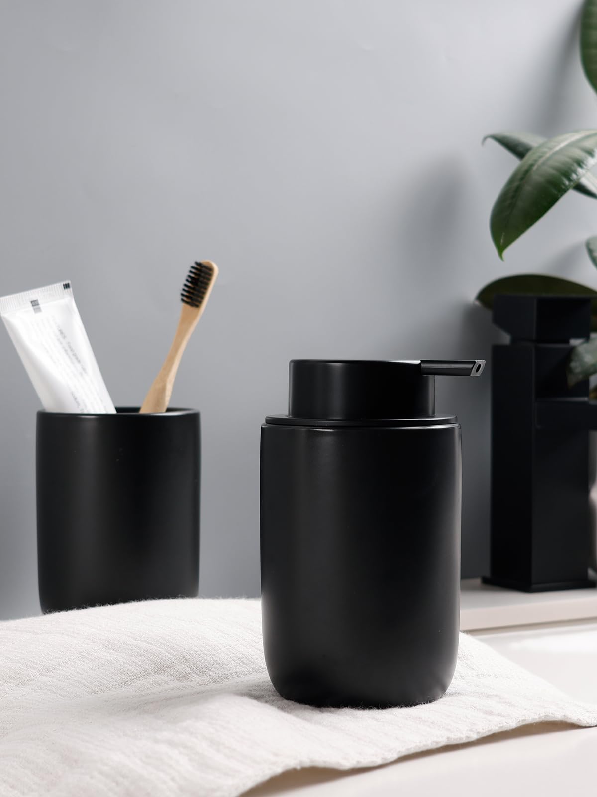 Soap Dispenser and Toothbrush Holder Set (2 Count)