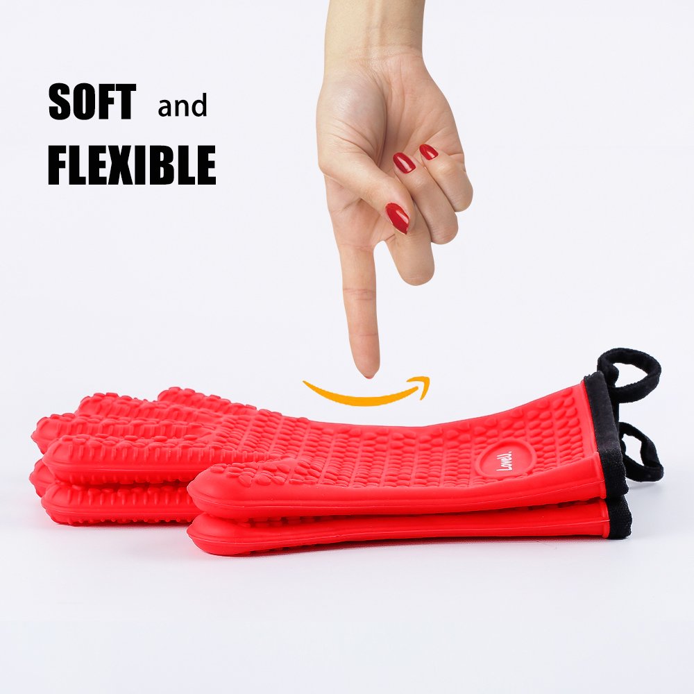 Silicone Oven Mitts Gloves (2 Count)