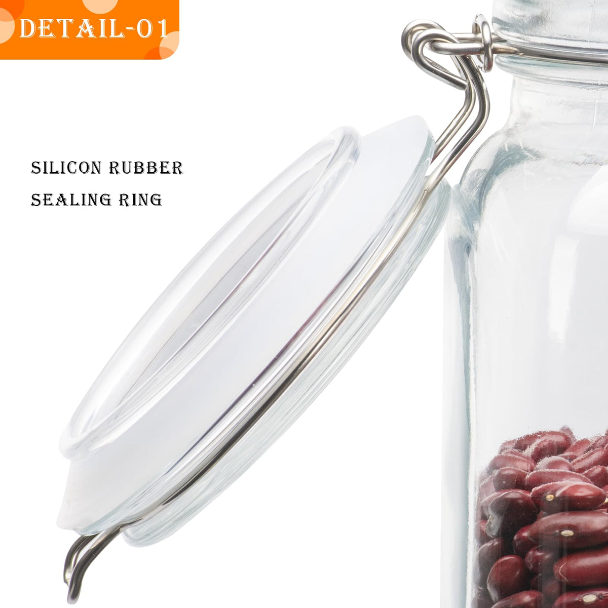 Large Glass Storage Containers with Airtight Lids 78oz 3 Pack (3 Count)
