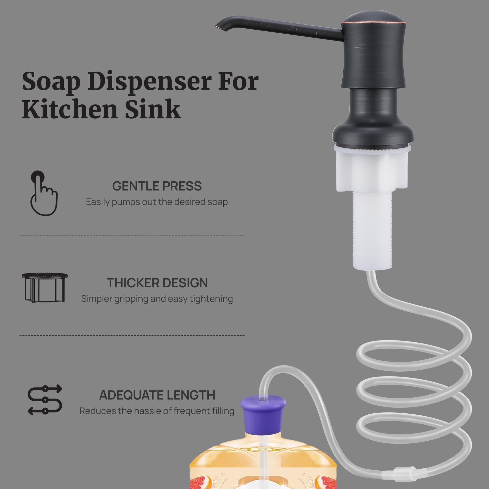Sink Soap Dispenser with 40" Tube Kit