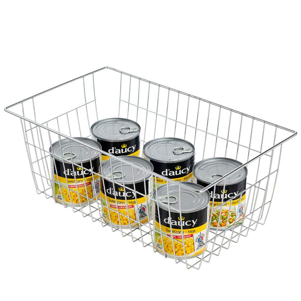 Freezer Baskets Wire Storage Baskets Closet Organization Baskets Bin Farmhouse Storage Bins Large Organizer Bins for Home (3 Count)