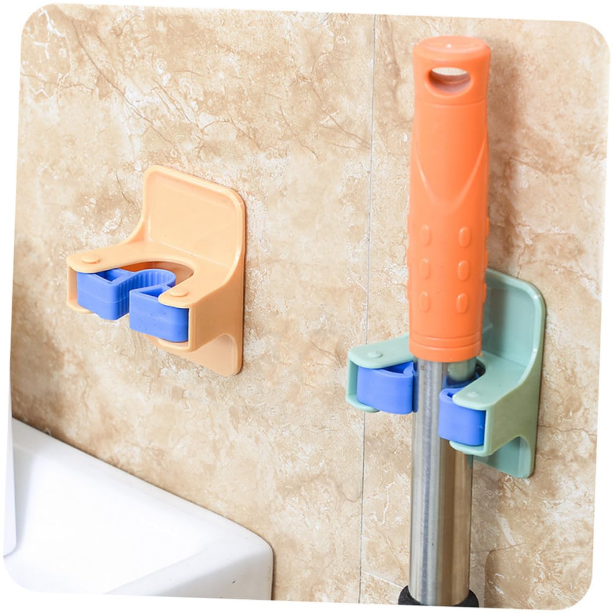 2pcs Broom and Mop Holder Clip Strong Self