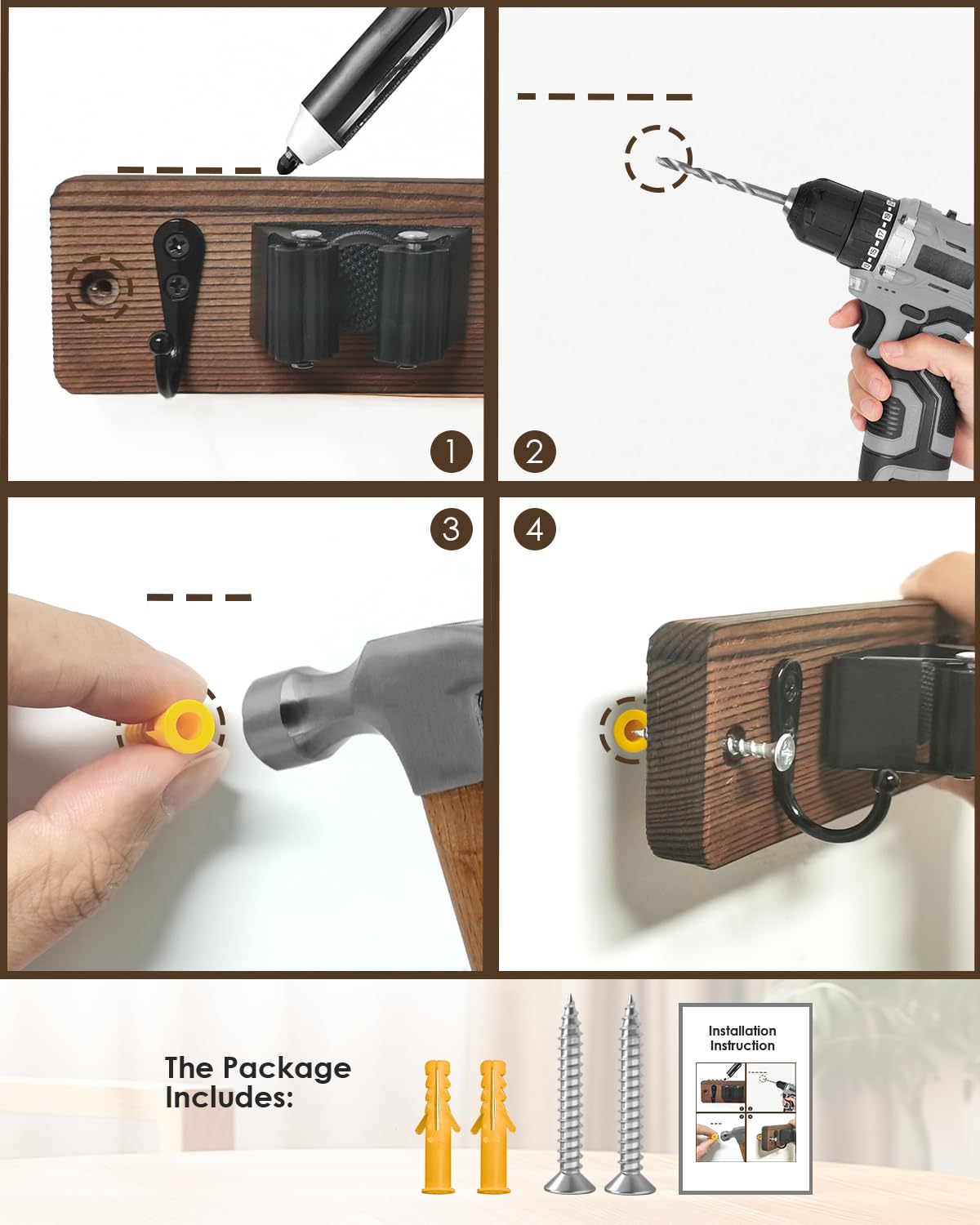Broom Holder Wall Mount