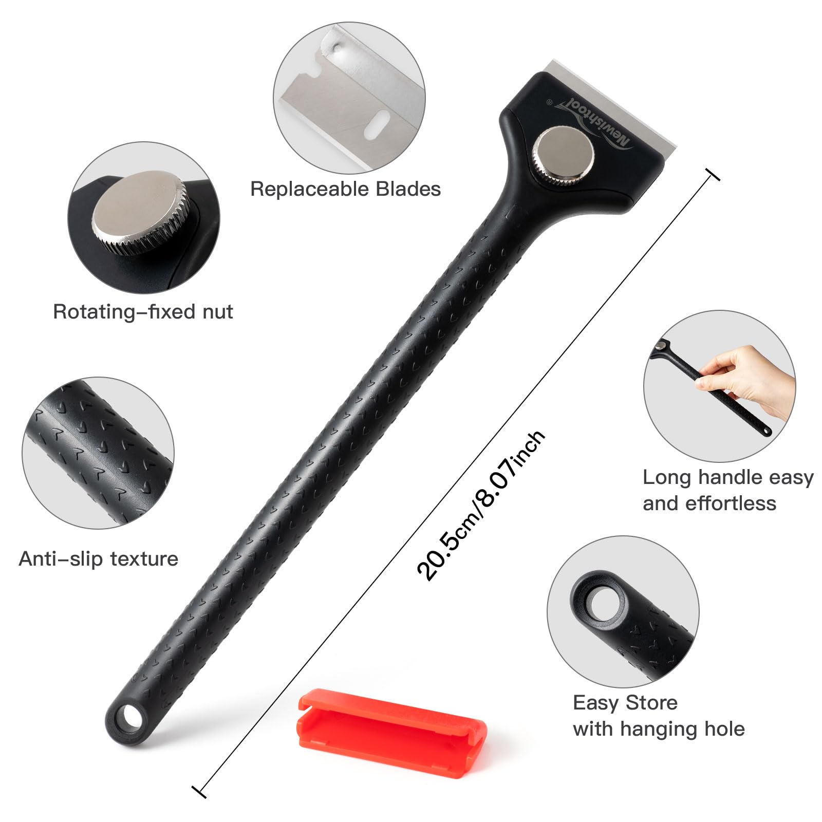 Long Handle Scraper Tool Kit 2 Pcs Razor Blade Scraper 20 Blades
