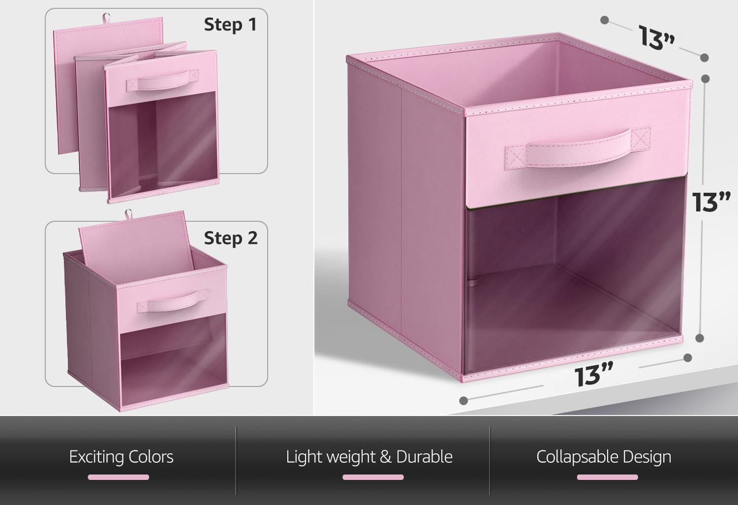 13 Inch Storage Bins with Clear Window (6 Count)
