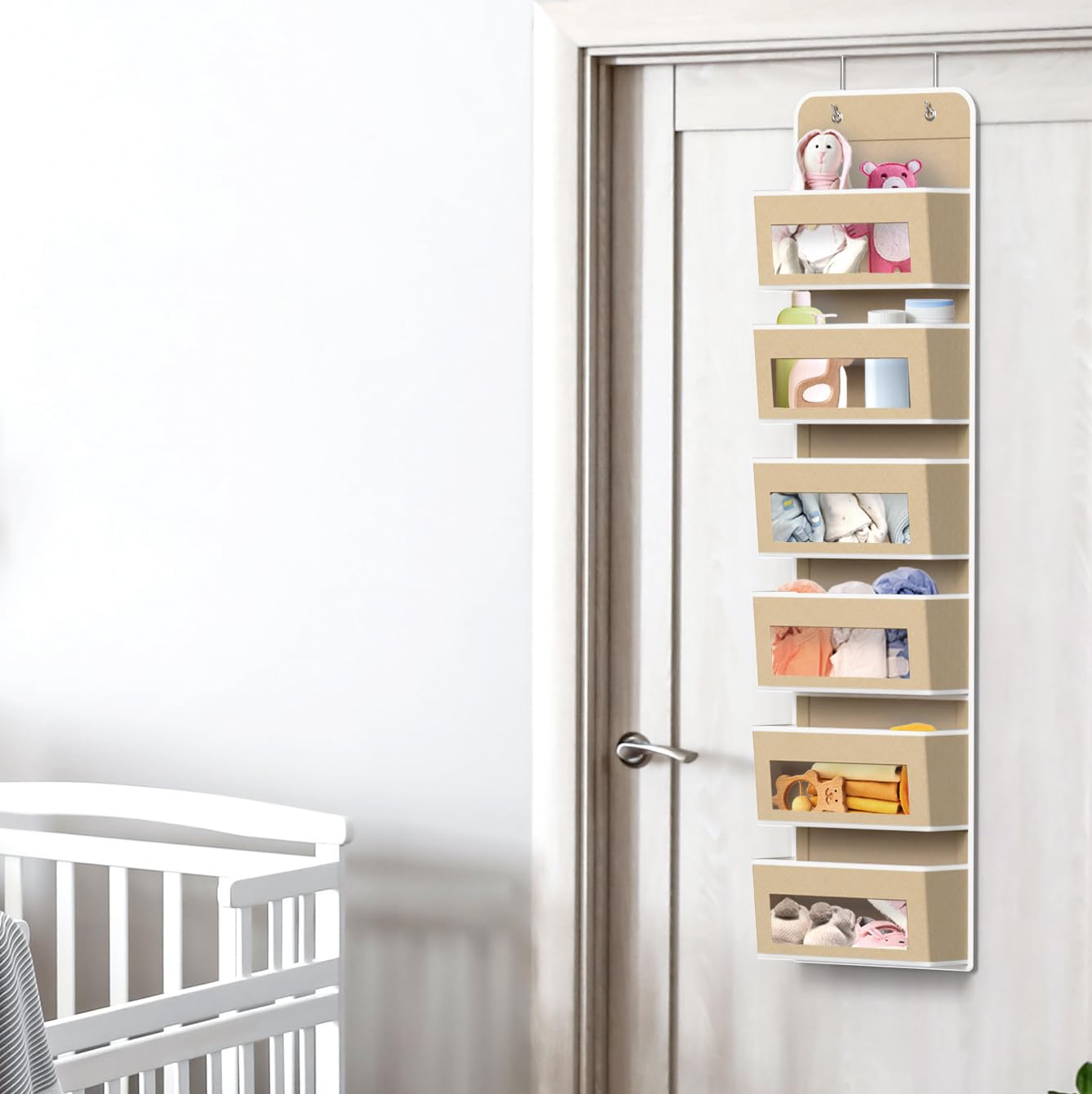6 Clear Window Pocket Over Door Hanging Organizer