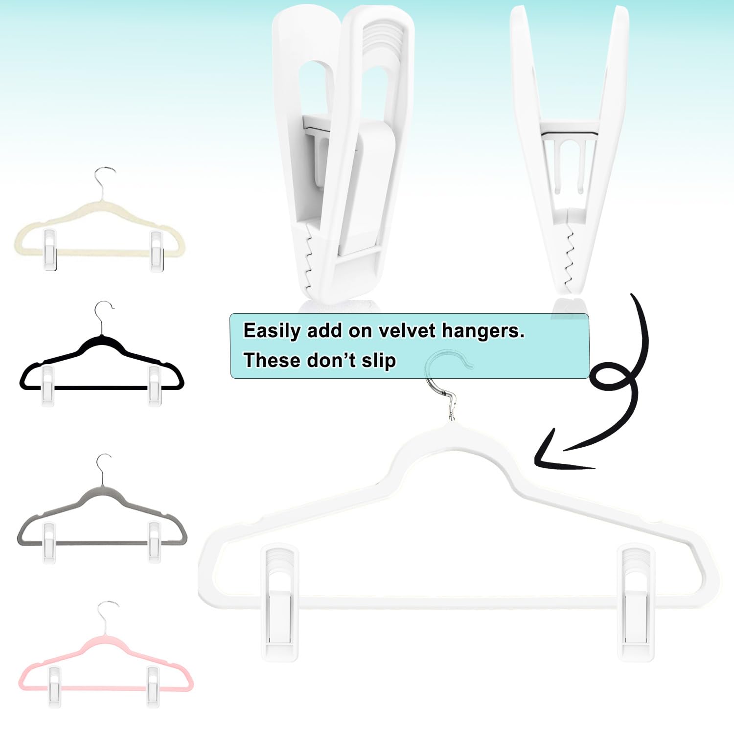 Hanger Clips for Velvet Hangers (40 Count)