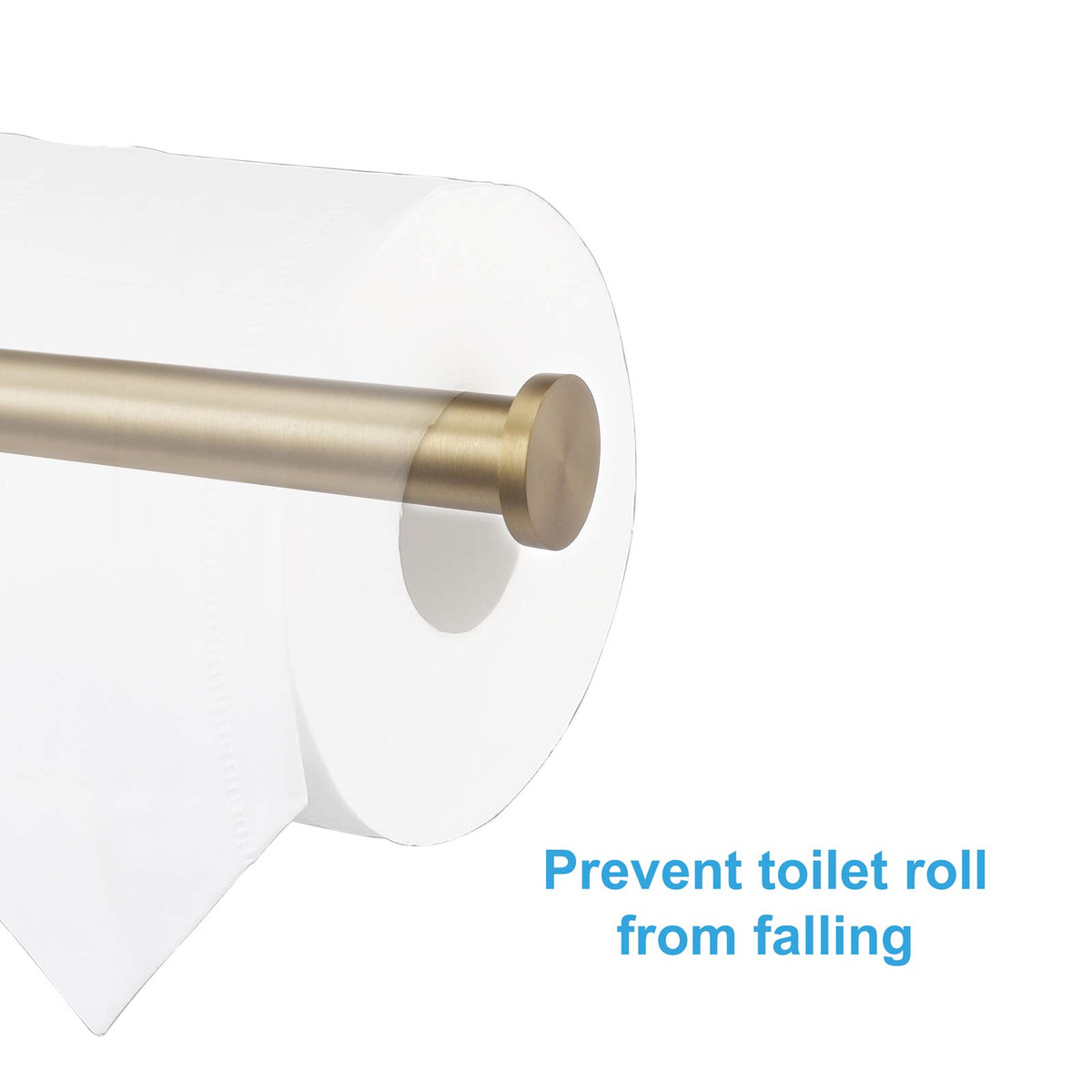 Toilet Paper Holder SUS304 Stainless Steel Round Size Brushed Gold 2 Pack (2 Count)