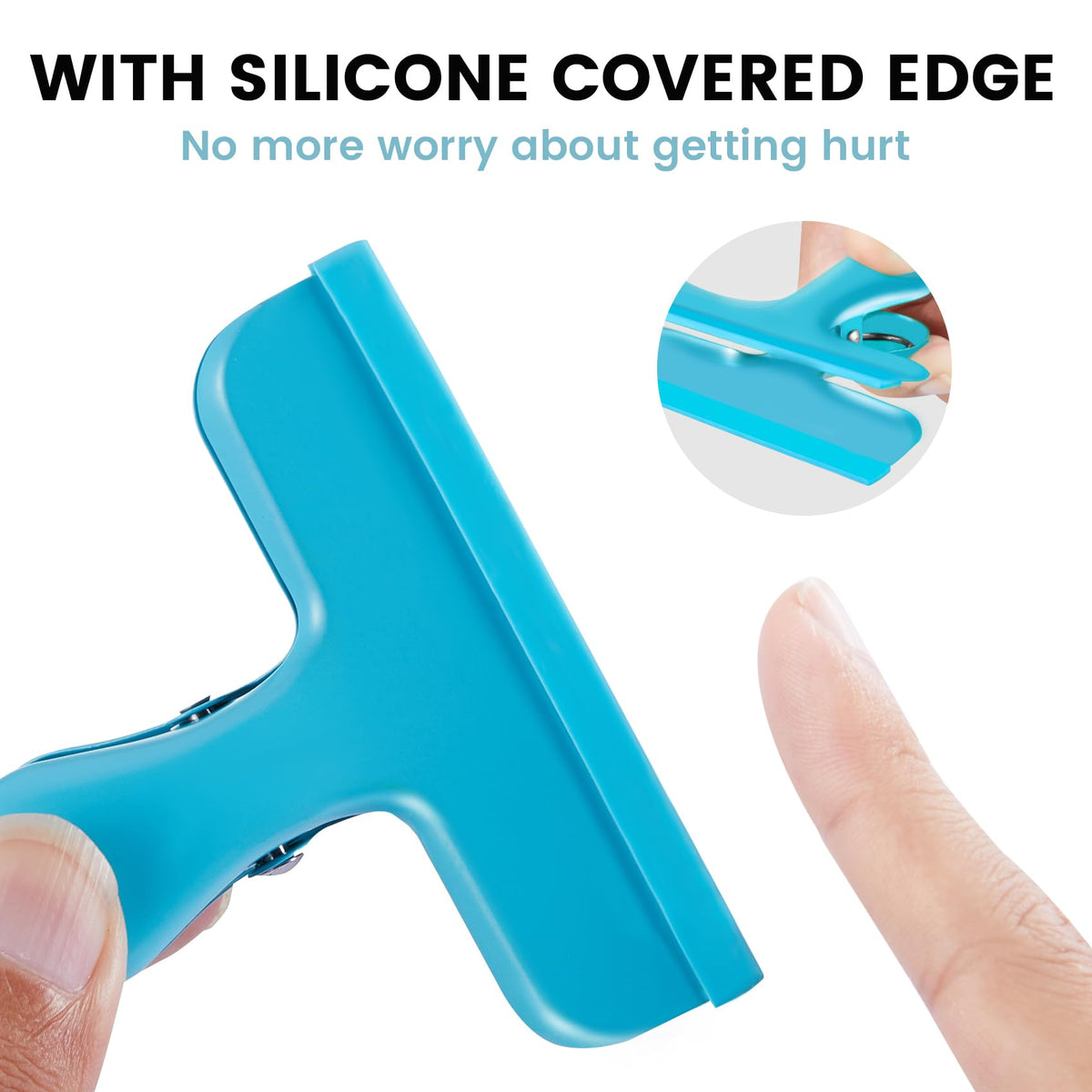 8 Pack Stainless Steel Chip Bag Clips Covered with Silicone (8 Count)