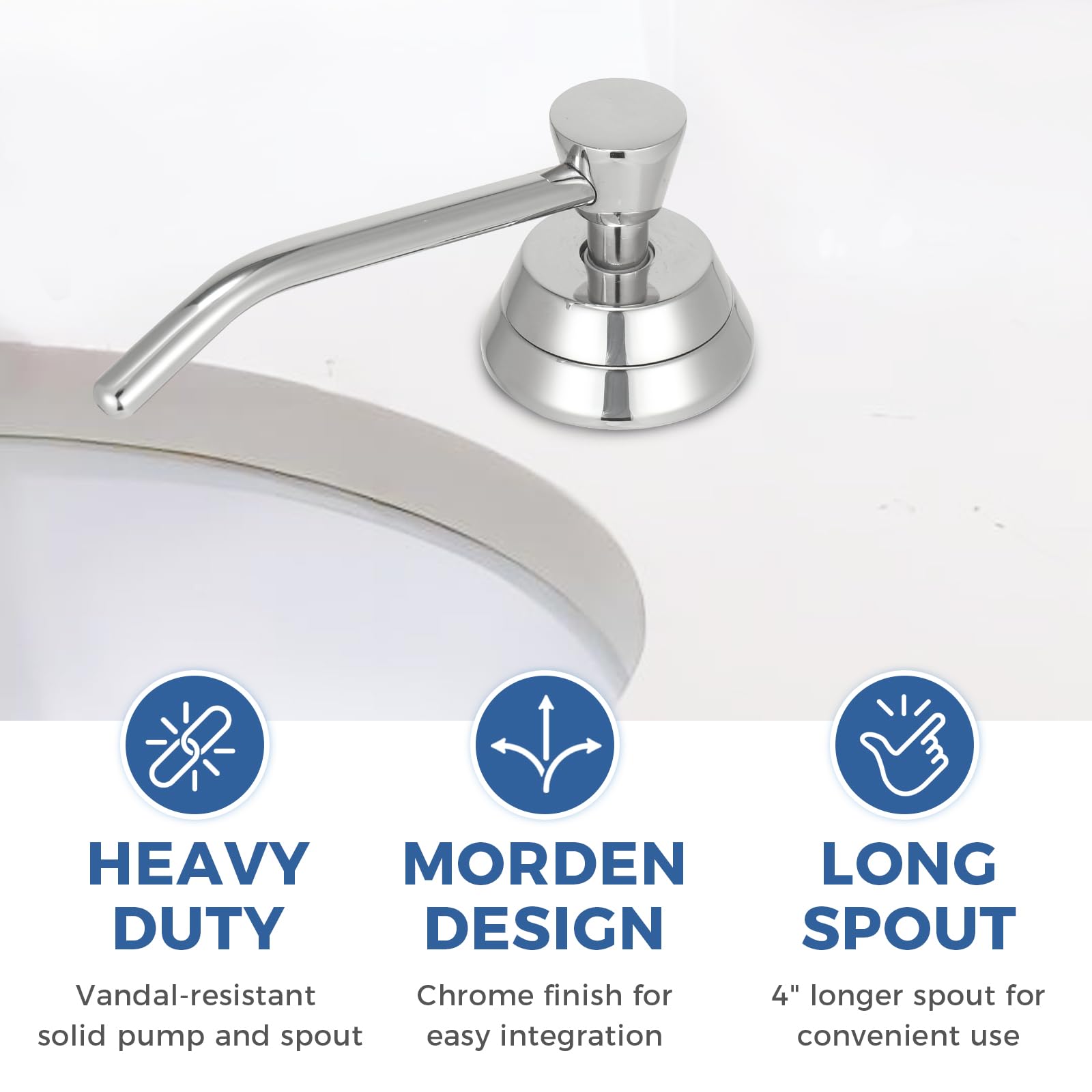 Heavy Duty Brass Countertop Liquid Soap Dispenser