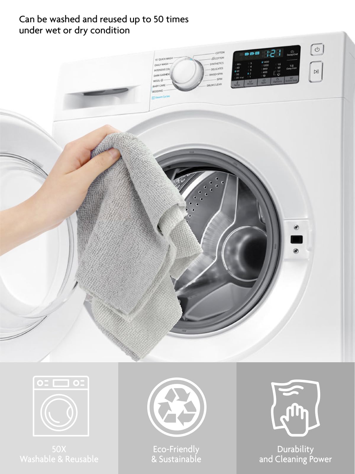 Microfiber Cleaning Cloth Roll (75 Count)