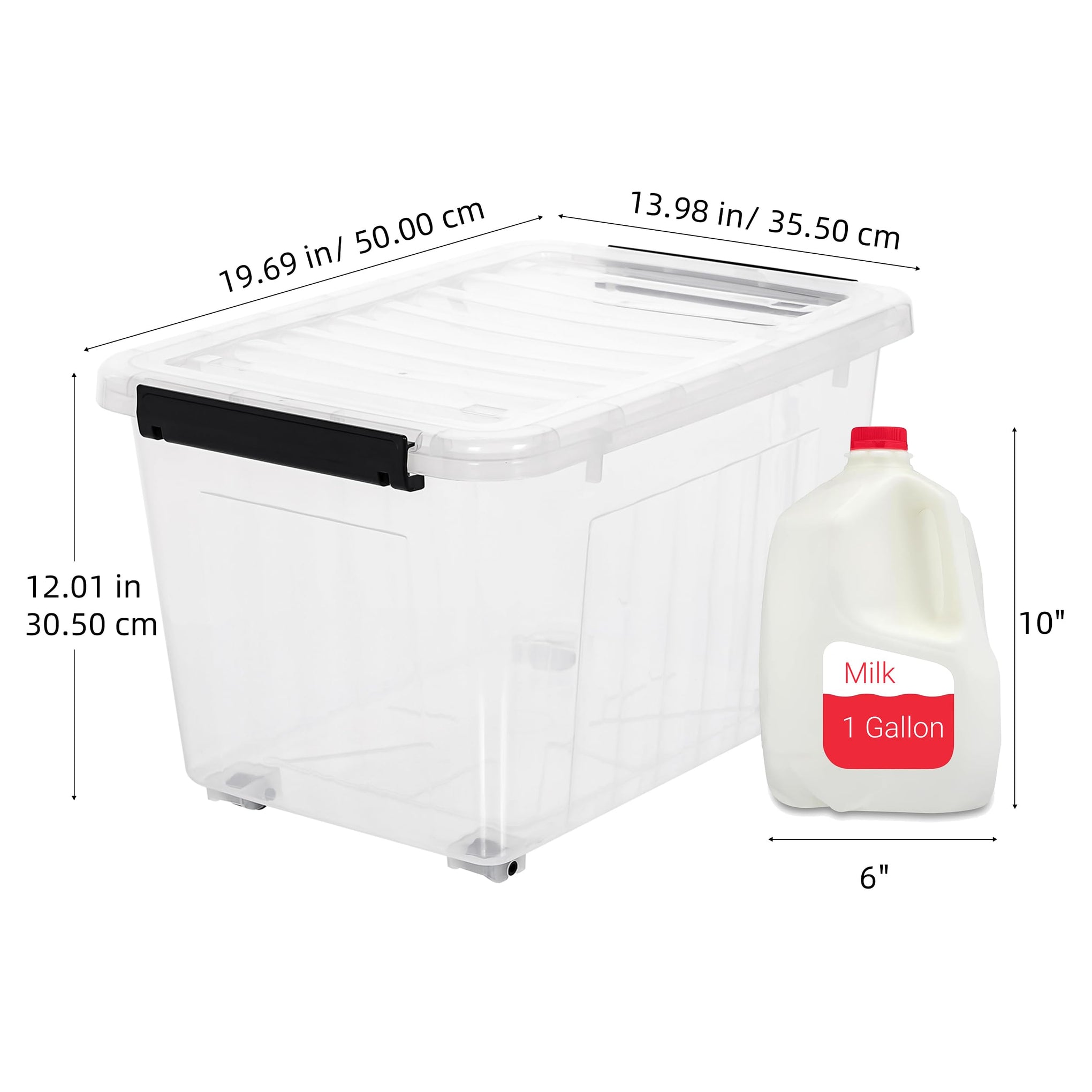 54 Quart Large Clear Plastic Storage Bins with Lids 6 (6 Count)