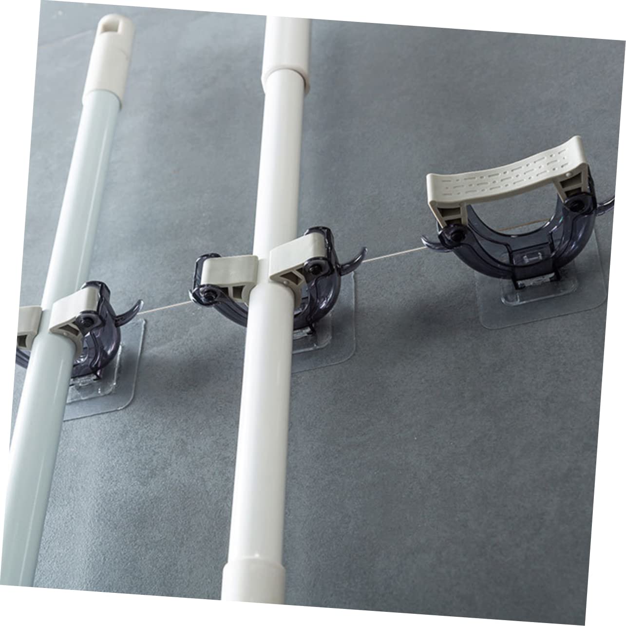 2pcs Mop Holder Clip Broom Hanger Wall Mount Mop Organizers Broom Hangers for Wall Bathroom Organizer