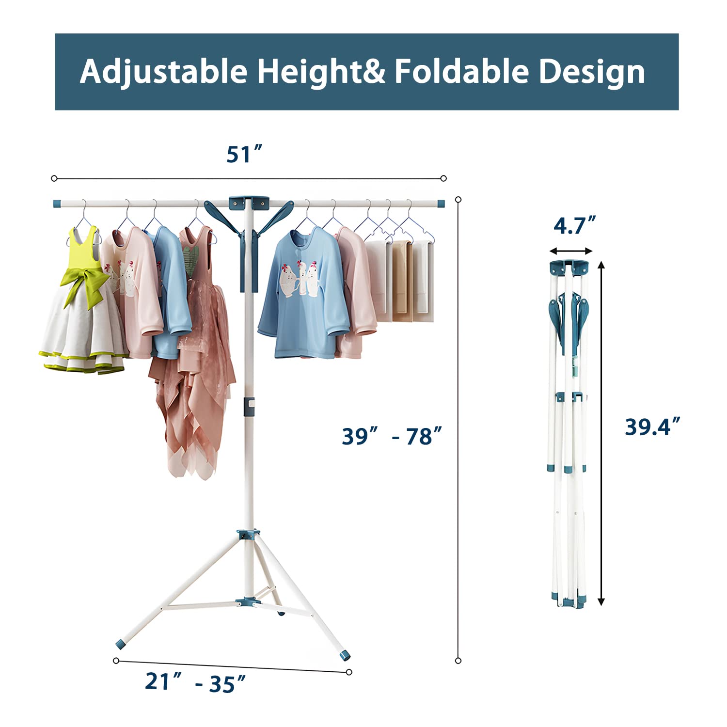 Tripod Clothes Drying Rack Folding Indoor