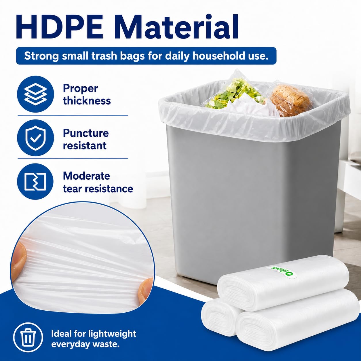 Small Trash Bags 3 Gallon 150 Counts 3 Gallon 3.1 Gallon 3.2 Gallon fit 10 liter Garbage Bags