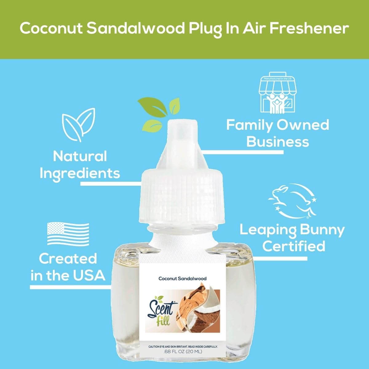 Coconut Sandalwood Plug in Air Freshener (2.72 Fl Oz)