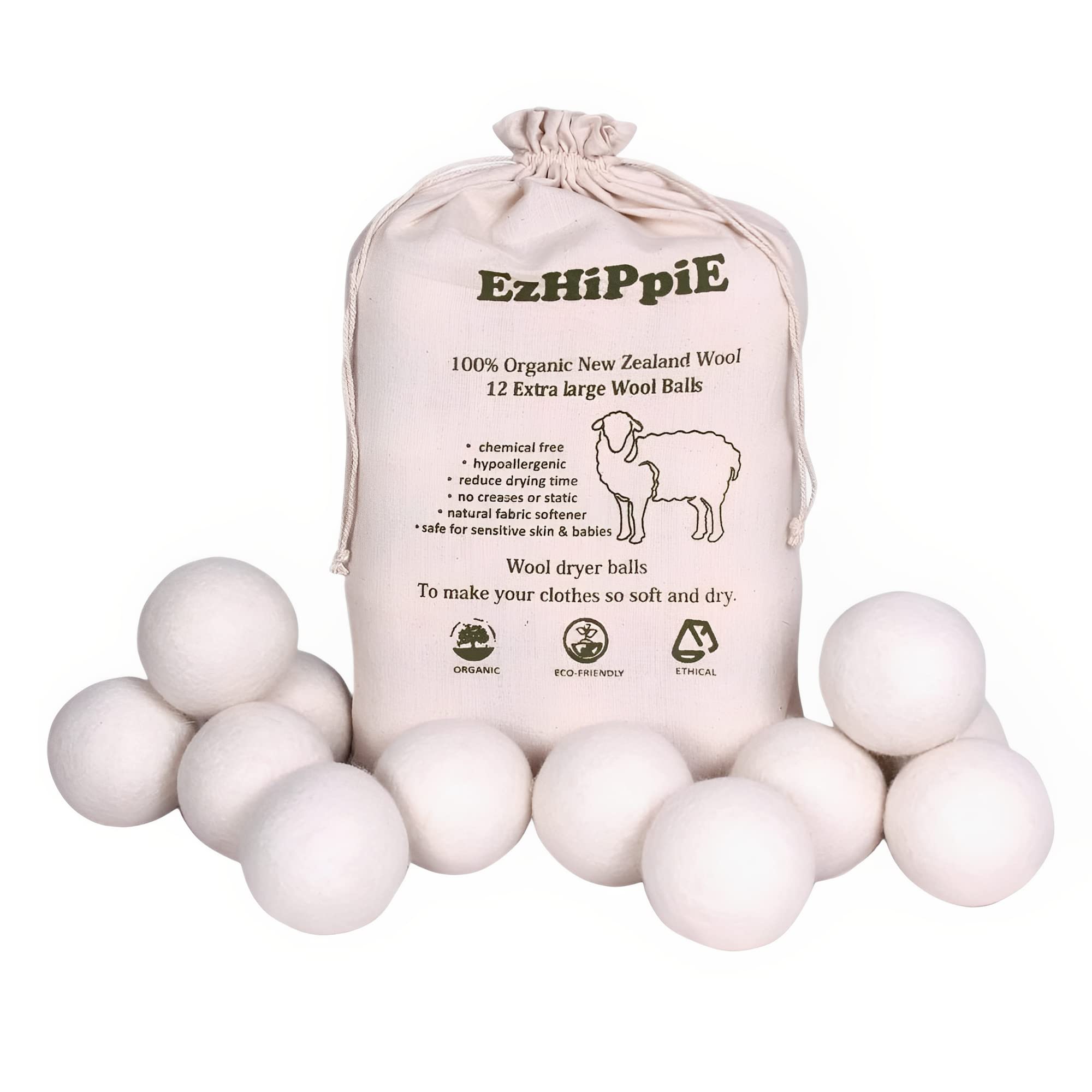 Quality Wool Dryer Balls (12 Count)