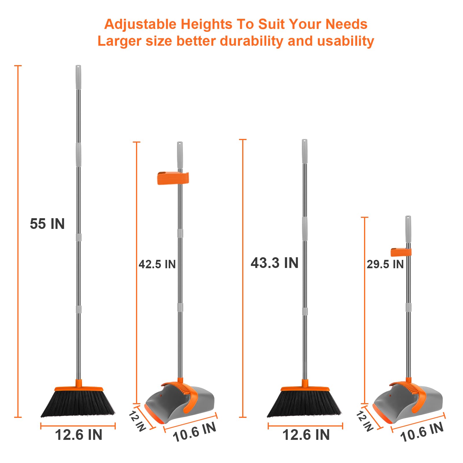 Broom and Dustpan Combo Set