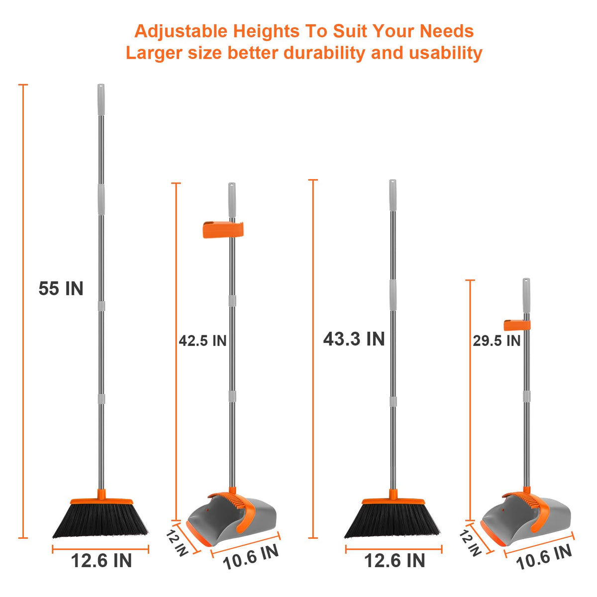 Broom and Dustpan Combo Set