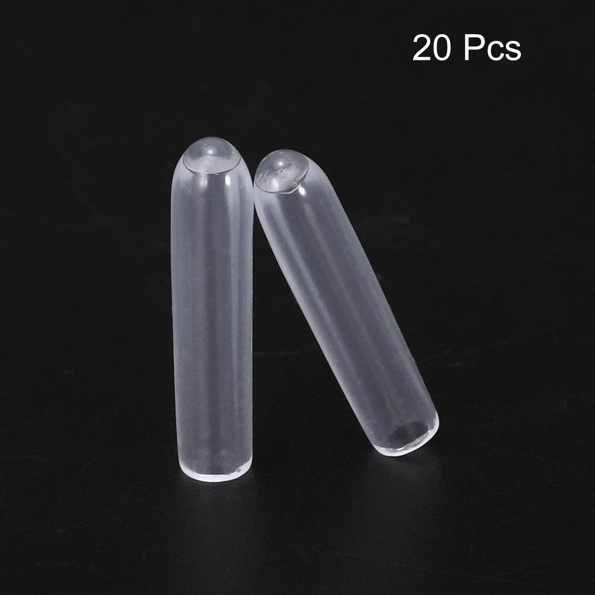 20pcs Rubber End Caps 2mm ID Vinyl PVC Round Tube Bolt Cap Cover Screw Thread Protectors Clear