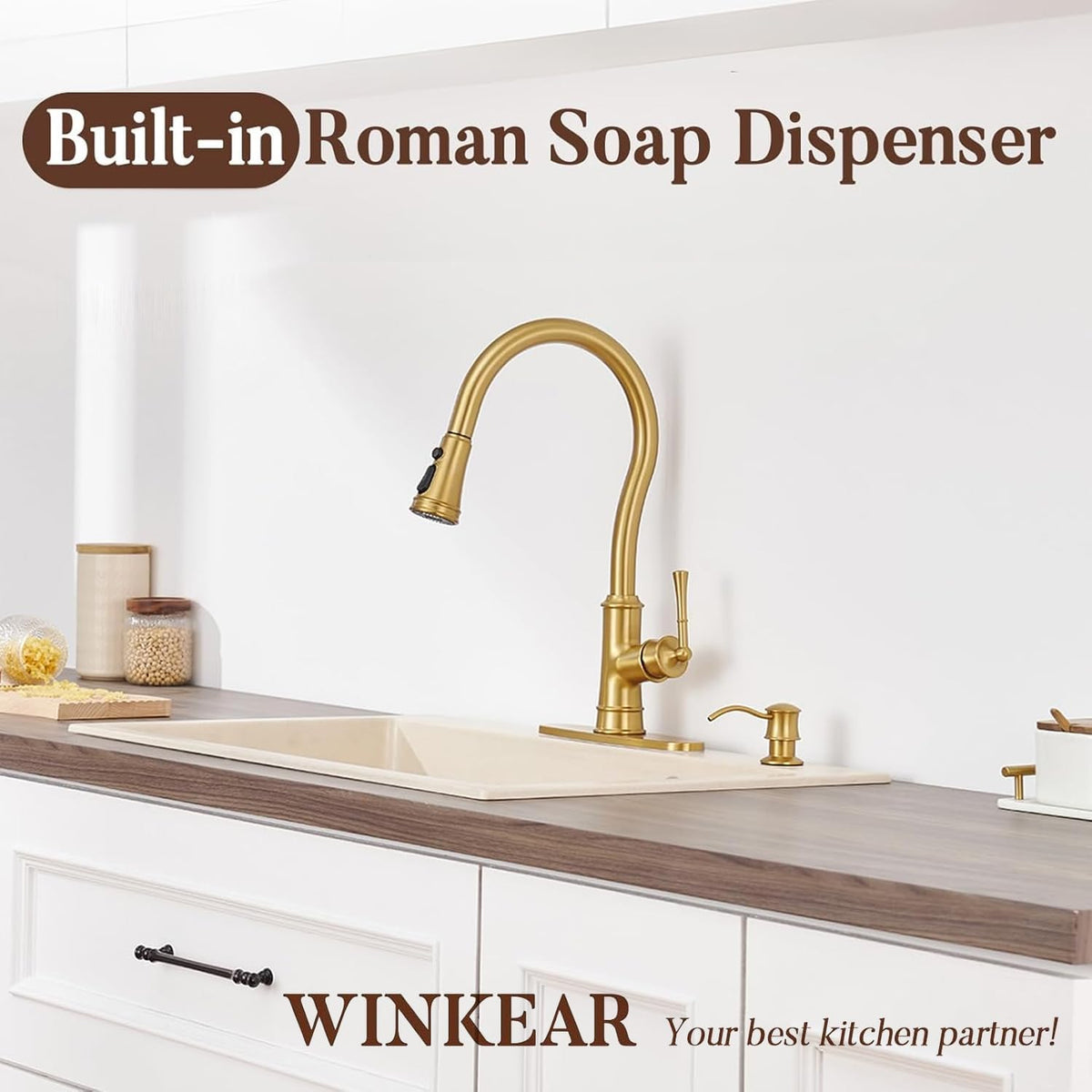 Built in Soap Dispenser for Kitchen Sink Countertop