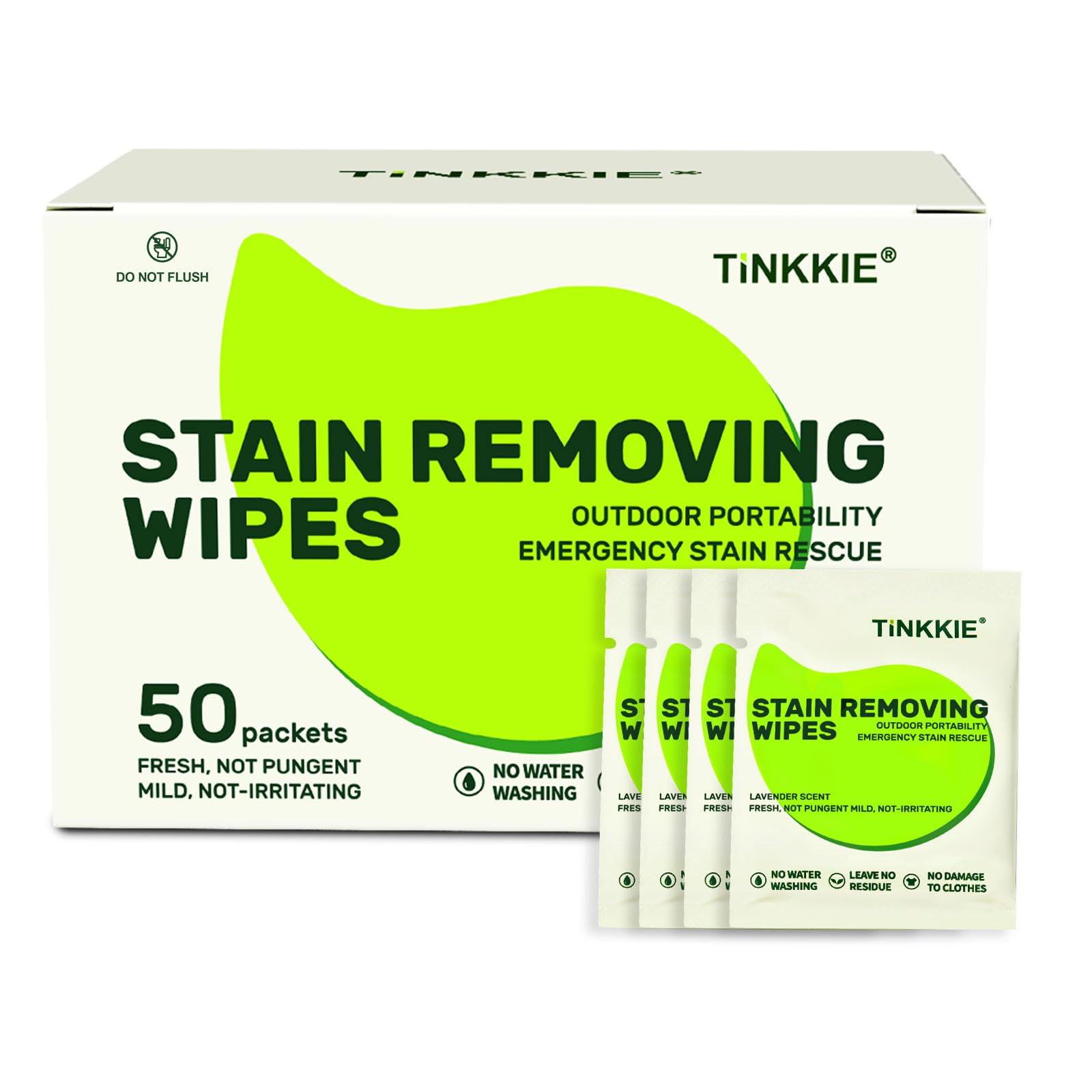 Stain Remover Wipes for Clothes & Fabric (50 Count)