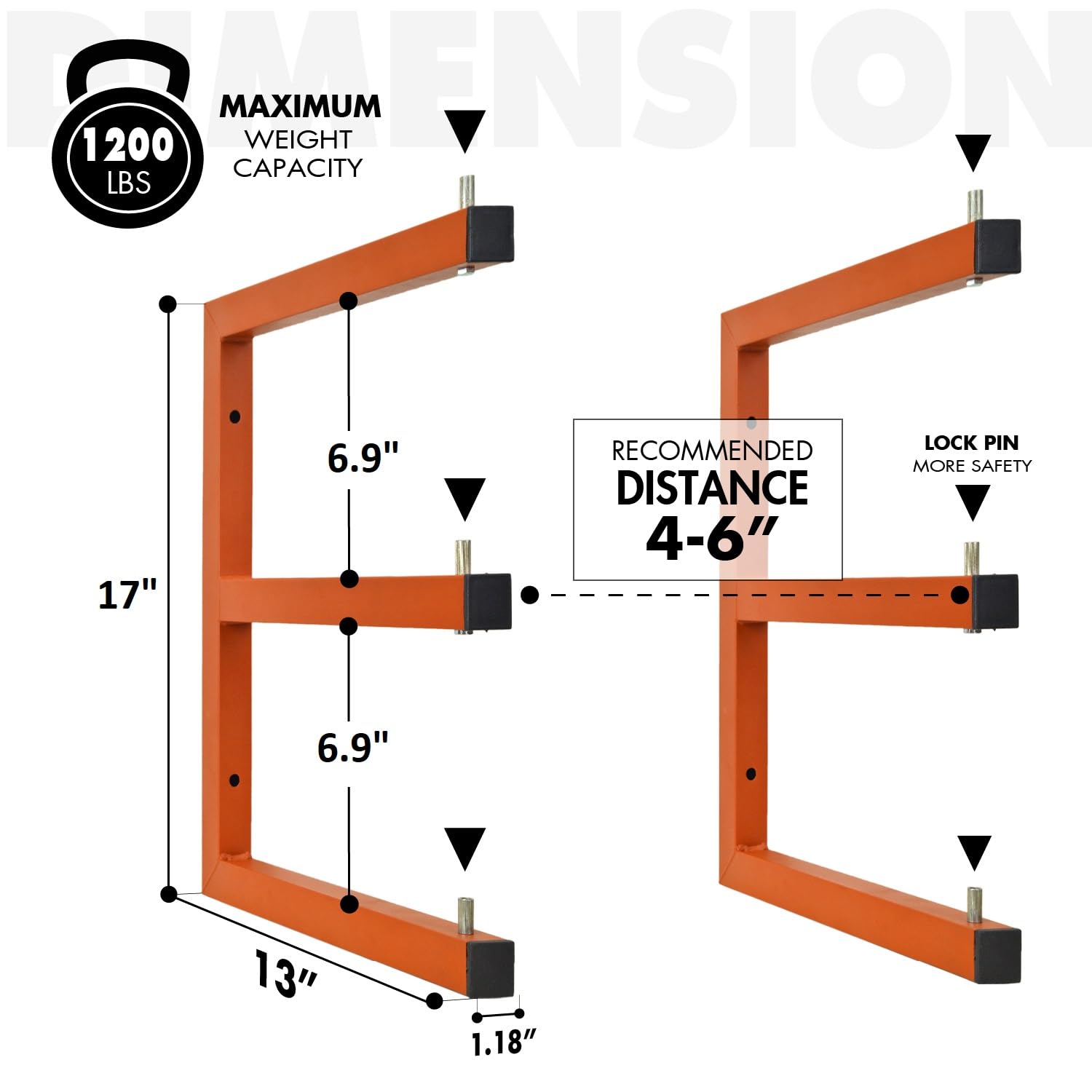 3 Level Wall Mounted Lumber Storage Rack for Garage